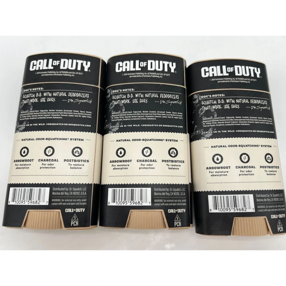 Dr Squatch Ghost Sticc Deodorant Limited Edition Call Of Duty Lot of 3